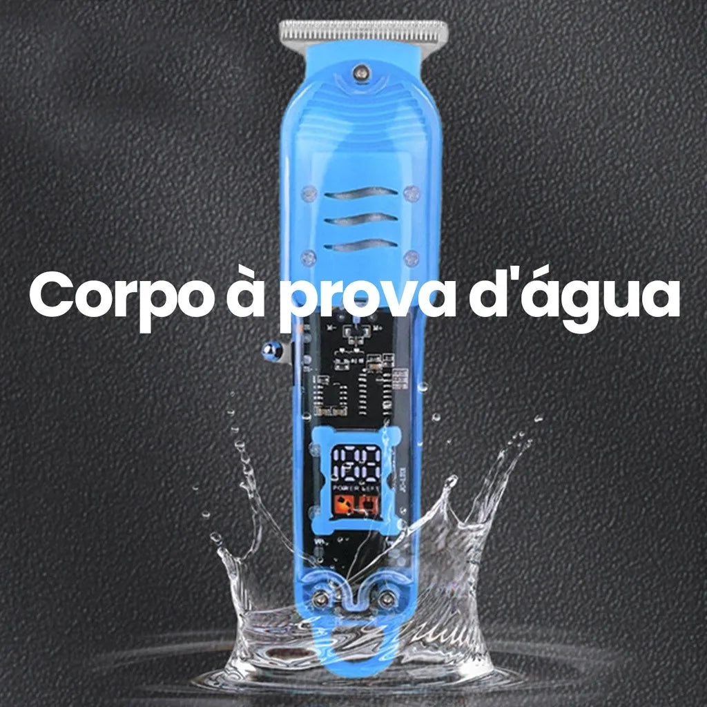 Máquina de Barba Profissional 2 em 1 Sem Fio com Visor Digital